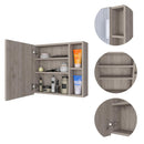 Supfirm Oman Medicine Cabinet, Three Internal Shelves, Single Door, Two External Shelves -Light Gray - Supfirm