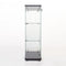 One Door Glass Cabinet Glass Display Cabinet with 3 Shelves, Black - Supfirm