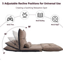 Orisfur. Lazy Sofa Adjustable Folding Futon Sofa Video Gaming Sofa with Two Pillows - Supfirm