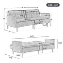 Orisfur. Linen Upholstered Modern Convertible Folding Futon Sofa Bed for Compact Living Space, Apartment, Dorm - Supfirm