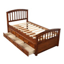 Orisfur. Twin Size Platform Storage Bed Solid Wood Bed with 6 Drawers - Supfirm