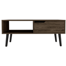 Oslo Coffee Table, One Drawer, One Open Shelf, Four Legs -Dark Walnut - Supfirm