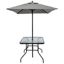 Outdoor Patio Dining Set for 4 People, Metal Patio Furniture Table and Chair Set with Umbrella, Black - Supfirm