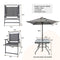 Outdoor Patio Dining Set for 4 People, Metal Patio Furniture Table and Chair Set with Umbrella, Black - Supfirm