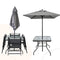 Outdoor Patio Dining Set for 4 People, Metal Patio Furniture Table and Chair Set with Umbrella, Black - Supfirm