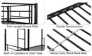 Over Twin Bunk Bed Frame with Trundle,Metal Bunkbed with Sturdy Guard Rail and 2 sideLadders for Kids/Adults,Can be Divided Into Two Beds, No Box Spring Needed, Noise Free for Dorm,Black - Supfirm