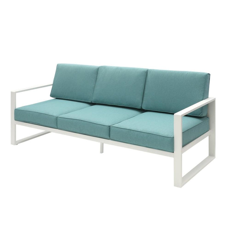 Patio 3 Seater Outdoor Sofa Pool Couch Light Green Sofa Chair With Metal Aluminum Furniture - Supfirm