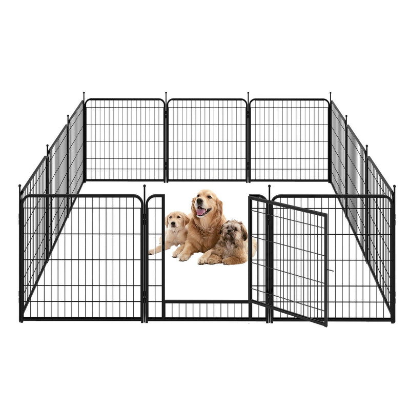 Pet Playpen, Pet Dog Fence Playground, Camping, 32" High, Heavy Duty for Small Dogs/Puppies, 12 Panel. - Supfirm