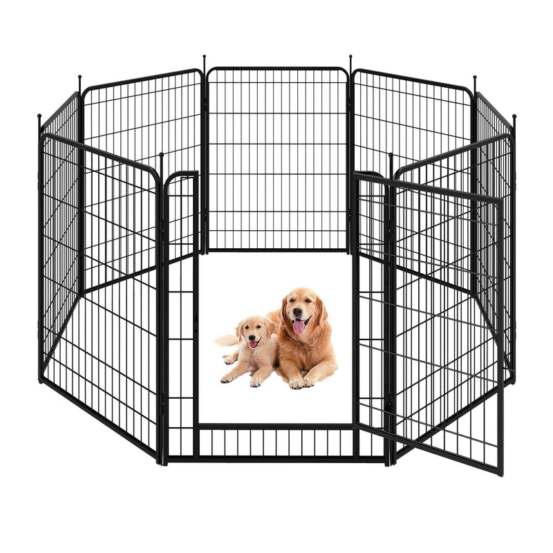 Pet Playpen, Pet Dog Fence Playground, Camping, 40" High, Heavy Duty for Small Dogs/Puppies, 8 Panel. - Supfirm
