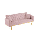 PINK Convertible Folding Futon Sofa Bed , Sleeper Sofa Couch for Compact Living Space. - Supfirm