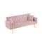 PINK Convertible Folding Futon Sofa Bed , Sleeper Sofa Couch for Compact Living Space. - Supfirm