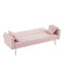 PINK Velvet Convertible Folding Futon Sofa Bed , Sleeper Sofa Couch for Compact Living Space - Supfirm