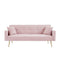 PINK Velvet Convertible Folding Futon Sofa Bed , Sleeper Sofa Couch for Compact Living Space - Supfirm