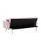 PINK Velvet Convertible Folding Futon Sofa Bed , Sleeper Sofa Couch for Compact Living Space - Supfirm