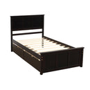 Platform Storage Bed, 2 drawers with wheels, Twin Size Frame, Espresso (New SKU:WF283062AAP) - Supfirm