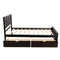 Platform Storage Bed, 2 drawers with wheels, Twin Size Frame, Espresso (New SKU:WF283062AAP) - Supfirm