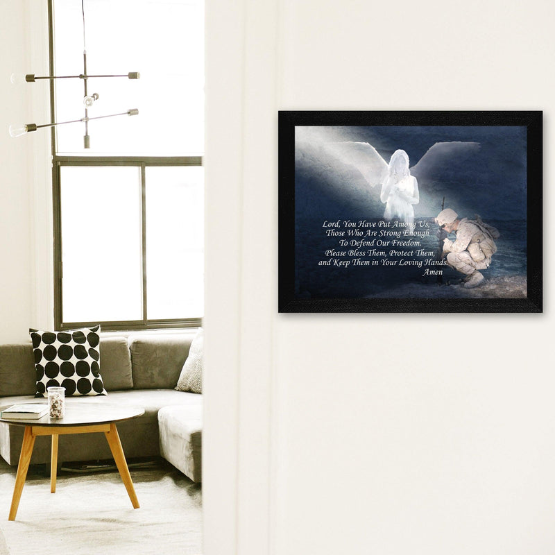 Supfirm "Protect our Soldiers" By Trendy Decor4U, Printed Wall Art, Ready To Hang Framed Poster, Black Frame - Supfirm