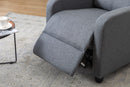 Push Recliner for the Elderly with Massage Therapy and Heat, Small Sofa Suitable for Living Room& Bed Room, Grey - Supfirm