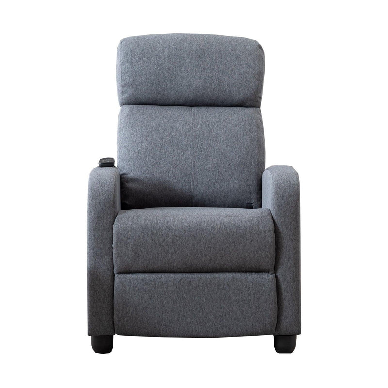 Push Recliner for the Elderly with Massage Therapy and Heat, Small Sofa Suitable for Living Room& Bed Room, Grey - Supfirm