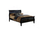 Queen Size Bed Black Louis Phillipe Solidwood 1pc Bed Bedroom Sleigh Bed, Common - Supfirm