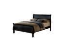 Queen Size Bed Black Louis Phillipe Solidwood 1pc Bed Bedroom Sleigh Bed, Common - Supfirm