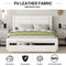 Queen Size Bed Frame with Drawers Storage, Leather Upholstered Platform Bed with Charging Station, White (Expect arrive date Jan. 12th. 2024) - Supfirm