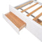 Queen Size Canopy Platform Bed with Twin Size Trundle and Three Storage Drawers,White - Supfirm