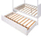 Queen Size Canopy Platform Bed with Twin Size Trundle and Three Storage Drawers,White - Supfirm