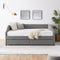 Queen Size Daybed with Two Drawers Trundle Upholstered Tufted Sofa Bed, Linen Fabric, Grey (88"x64.5"x34") - Supfirm