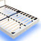 Queen Size Floating Bed Frame with LED Lights and USB Charging,Modern Upholstered Platform LED Bed Frame, White - Supfirm