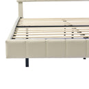 Queen Size Floating Bed Frame with LED Lights and USB Charging,Modern Upholstered Platform LED Bed Frame,Beige - Supfirm