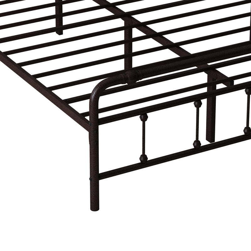 Queen Size Metal Platform Bed Frame with Victorian Style Wrought Iron-Art Headboard/Footboard, Common - Supfirm