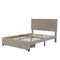 Queen Size Storage Bed Velvet Upholstered Platform Bed with a Big Drawer - Beige - Supfirm