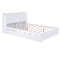 Queen Size Storage Platform Bed with Pull Out Shelves and Twin XL Size Trundle, White - Supfirm