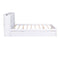 Queen Size Storage Platform Bed with Pull Out Shelves and Twin XL Size Trundle, White - Supfirm