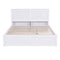 Queen Size Storage Platform Bed with Pull Out Shelves and Twin XL Size Trundle, White - Supfirm