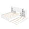 Queen Size Storage Platform Bed with Pull Out Shelves and Twin XL Size Trundle, White - Supfirm