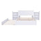 Queen Size Storage Platform Bed with Pull Out Shelves and Twin XL Size Trundle, White - Supfirm