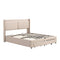 Queen Size Storage Upholstered Hydraulic Platform Bed with 2 Drawers, Beige - Supfirm