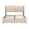 Queen Size Storage Upholstered Hydraulic Platform Bed with 2 Drawers, Beige - Supfirm