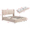 Queen Size Storage Upholstered Hydraulic Platform Bed with 2 Drawers, Beige - Supfirm