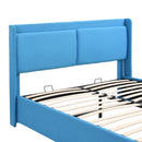 Queen Size Storage Upholstered Hydraulic Platform Bed with 2 Drawers, Blue - Supfirm