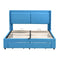 Queen Size Storage Upholstered Hydraulic Platform Bed with 2 Drawers, Blue - Supfirm