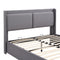 Queen Size Storage Upholstered Hydraulic Platform Bed with 2 Drawers, Gray - Supfirm