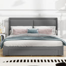 Queen Size Storage Upholstered Hydraulic Platform Bed with 2 Drawers, Gray - Supfirm