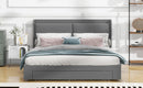 Queen Size Storage Upholstered Hydraulic Platform Bed with 2 Drawers, Gray - Supfirm