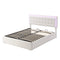 Queen Size Tufted Upholstered Platform Bed with Hydraulic Storage System,PU Storage Bed with LED Lights,White - Supfirm