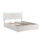 Queen Size Tufted Upholstered Platform Bed with Hydraulic Storage System,PU Storage Bed with LED Lights,White - Supfirm