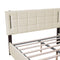 Queen Size Upholstered Bed with Hydraulic Storage System and LED Light, Beige - Supfirm