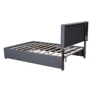 Queen Size Upholstered Bed with Hydraulic Storage System and LED Light, Gray - Supfirm